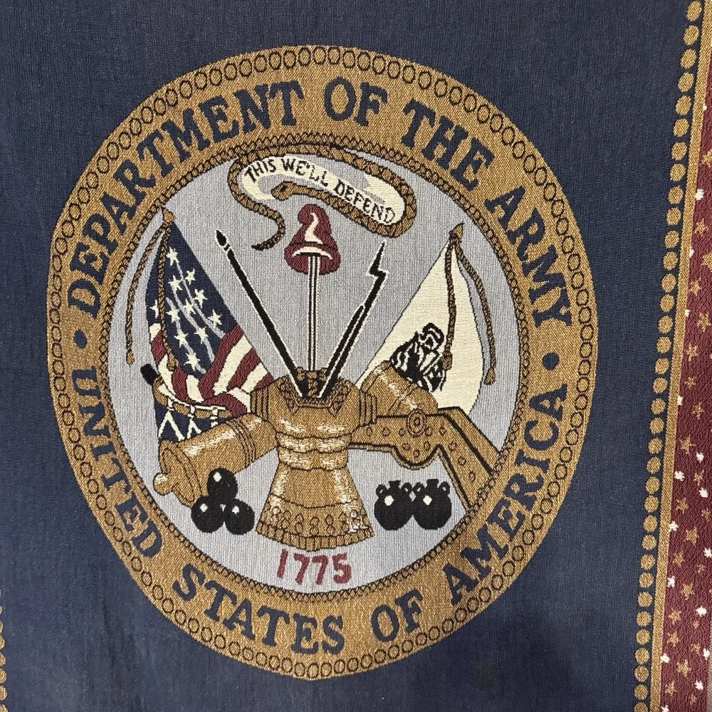 US Army‎ Seal Woven Tapestry Throw Blanket 62x50 Military Wall Hanging